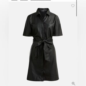 J. Crew Button-front faux-leather dress